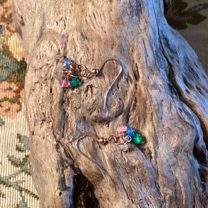 Ethiopian Opal Cluster Rose Gold Earrings